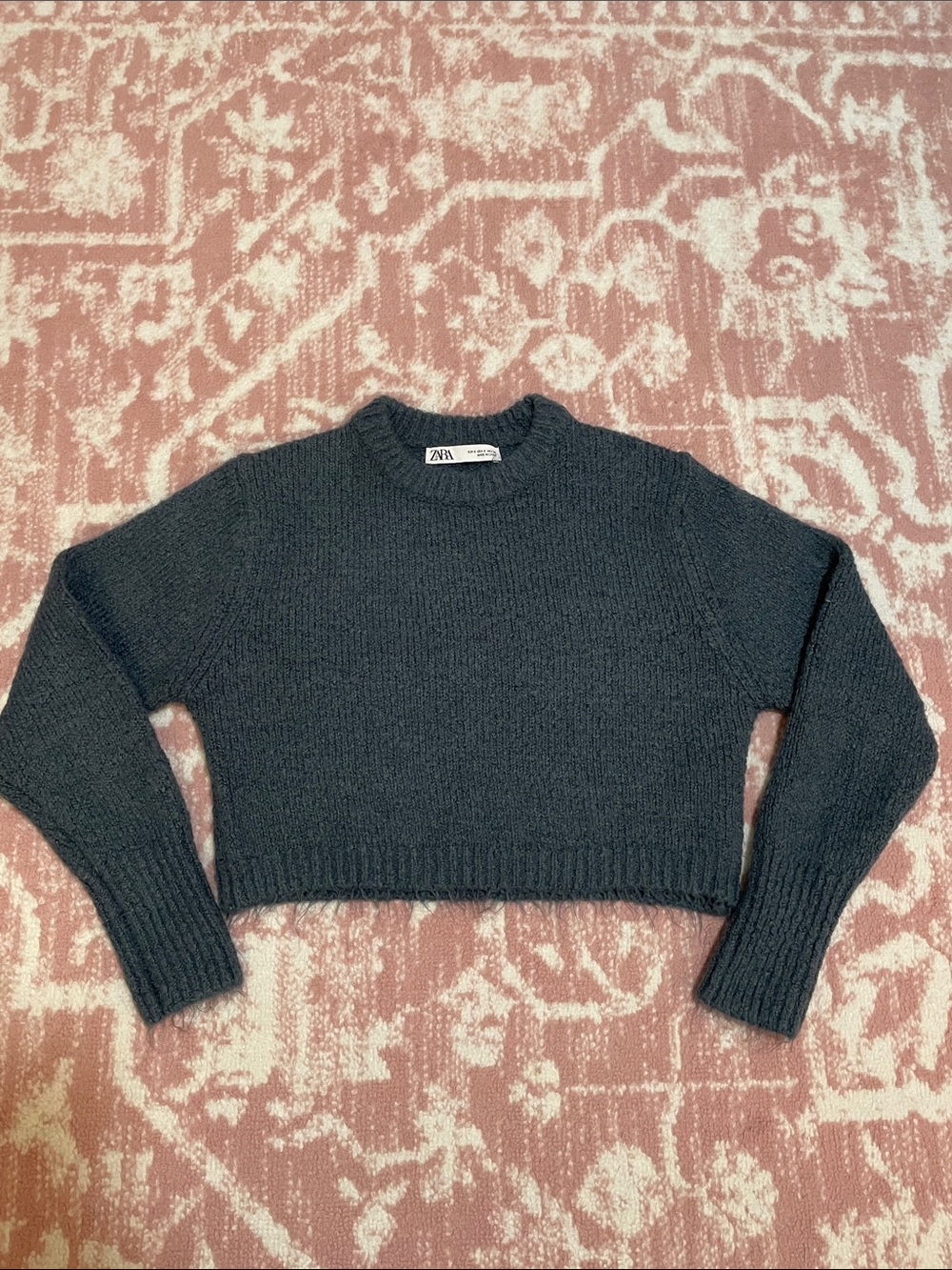 Zara - Cropped Crewneck Sweater